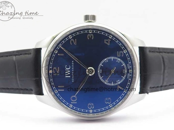 MIROTIME 0426 TimelessDesign Portuguese IW358304 ZF 1:1 Best Edition SS Blue Dial on Leather Strap A 7078